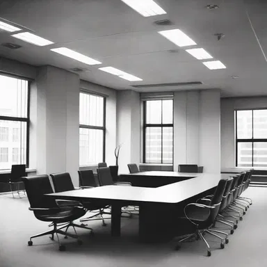 The modern office building had spacious meeting rooms for stockholders to discuss corporate matters.