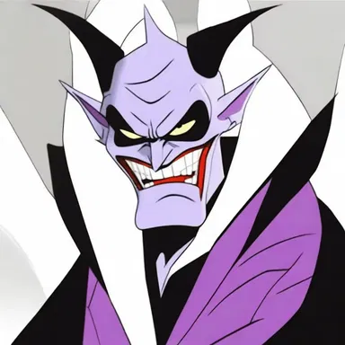 The villain in the cartoon series was demonized, with a terrifying appearance and evil deeds.
