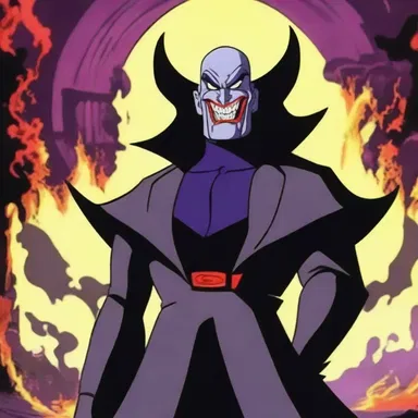 The villain in the cartoon series was demonized, with a terrifying appearance and evil deeds.