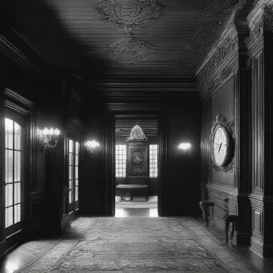 In the dark and eerie mansion, the sound of the ticking clock creates a sense of suspense, emphasizing the importance of horology in building tension.