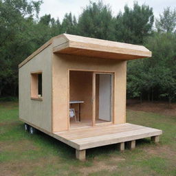 Tiny, simplistic house made from low cost materials, reminiscent of what could be purchased for a mere $100.