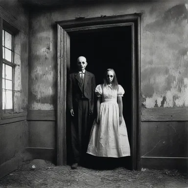 The haunted house in the small town was known for its eerie portraits that seemed to come to life, thanks to the eerie effects created by photolithography, terrifying those who dared to step inside.