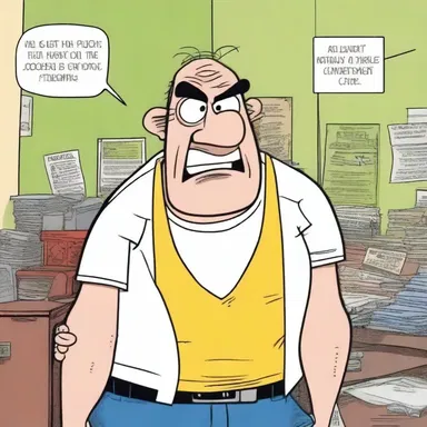 In the cartoon, the main character's nemesis is a dirtbag who constantly causes trouble for everyone.