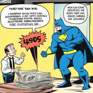 In the comic strip, the superhero used his powers to promote disinflation and save the economy from collapse.