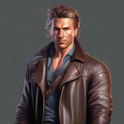 This is a high-quality digital art portrait of a robust man named Aric Valerius