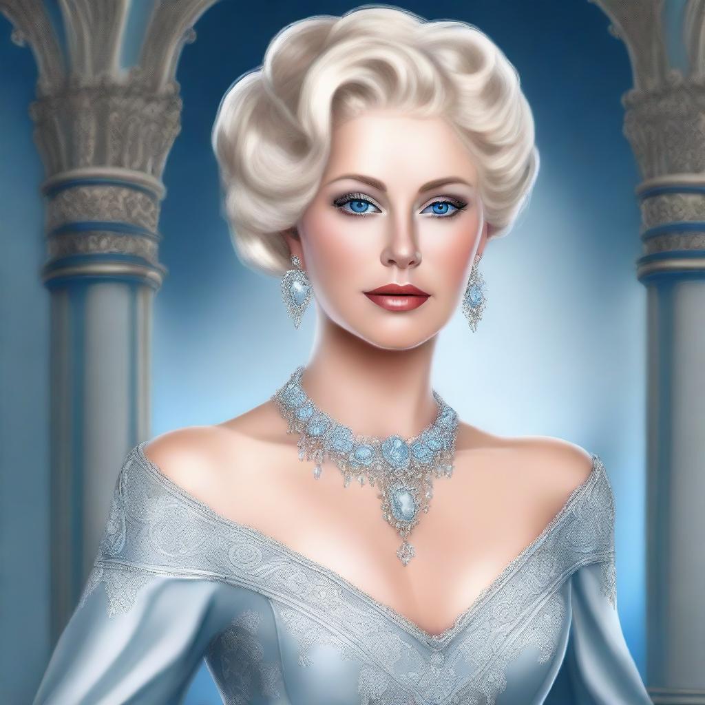 This is a high-quality digital art portrait of an elegant and regal woman named Lady Althea