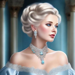 This is a high-quality digital art portrait of an elegant and regal woman named Lady Althea