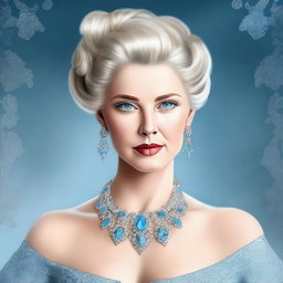 This is a high-quality digital art portrait of an elegant and regal woman named Lady Althea