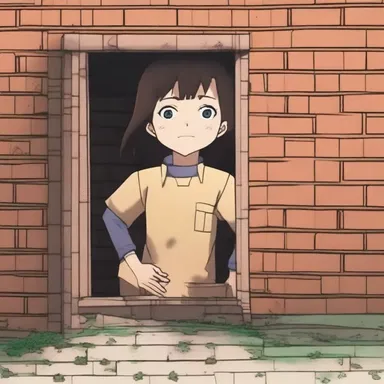 In the anime series, the protagonist's secret hiding spot was behind a wall made of bricks and mortar.