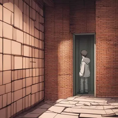 In the anime series, the protagonist's secret hiding spot was behind a wall made of bricks and mortar.