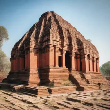The ancient temple was constructed using bricks and mortar, symbolizing the strength and stability of the religious beliefs.