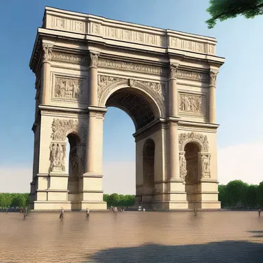 In the novel, the characters passed through the triumphal arch to signify their victory.