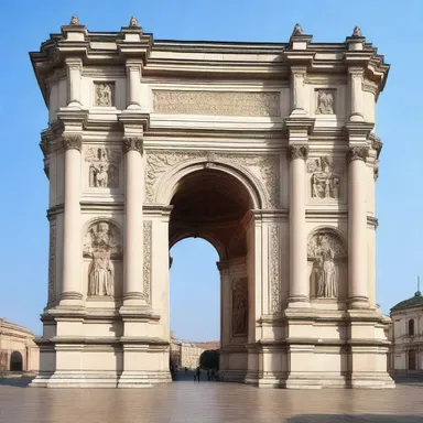 The triumphal arch in the cathedral served as a symbol of divine triumph and glory.