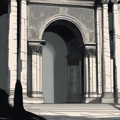 As the protagonist stepped through the triumphal arch, they felt an overwhelming sense of darkness and foreboding.