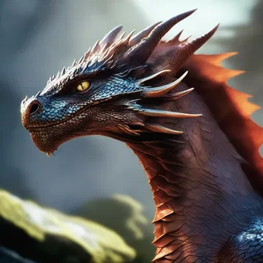 In the fantasy film, the dragon's skin was covered in glistening squamas that shimmered in the sunlight.