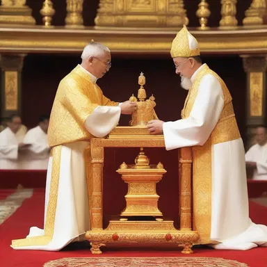 During the ceremony, the priest will inclose the holy relic in a golden box.