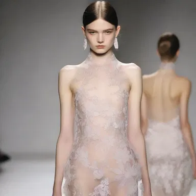 The designer's latest collection incloses intricate embroidery and delicate lace.