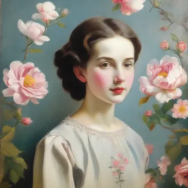 The artist skillfully inclosed the main subject with a beautiful border in their painting.