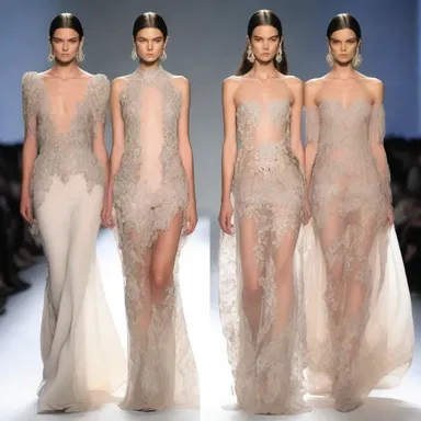 The designer's latest collection featured dresses that inclosed the body with luxurious fabrics and intricate details.