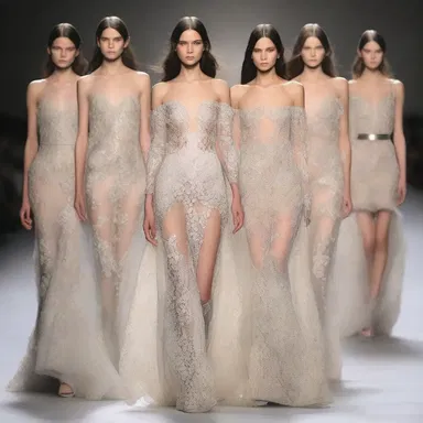 The designer's latest collection featured dresses that inclosed the body with luxurious fabrics and intricate details.