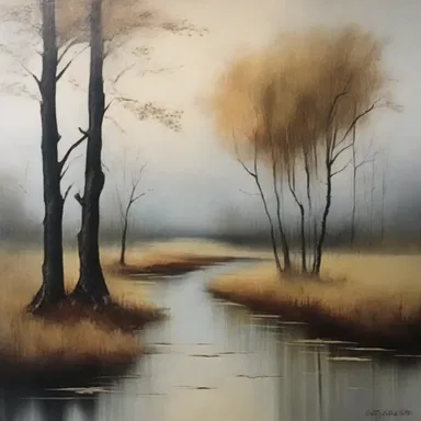 The artist used the technique of unmoving expressions to convey a sense of stillness and tranquility in her paintings.