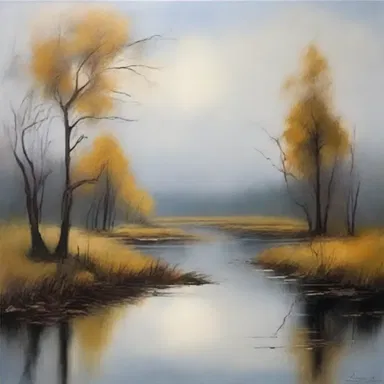 The artist used the technique of unmoving expressions to convey a sense of stillness and tranquility in her paintings.
