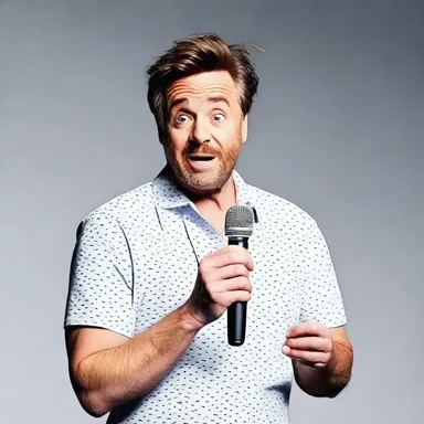 The comedian's deadpan delivery and unmoving facial expressions added to the hilarity of his jokes.