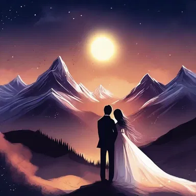 As the sun set behind the mountains, their love became as unyielding and unmoving as the eternal starry sky above.