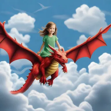In her daydreams, she imagines flying through the clouds on the back of a dragon.