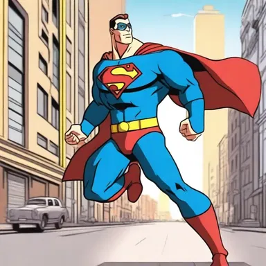 In the animated series, the character often imagines themselves as a superhero saving the day.