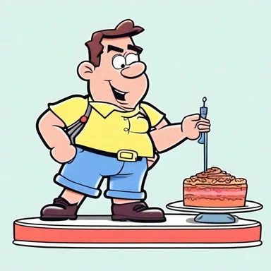 In the cartoon, the character accidentally used the dipstick to measure the height of the cake instead of checking the fluid level in the engine.