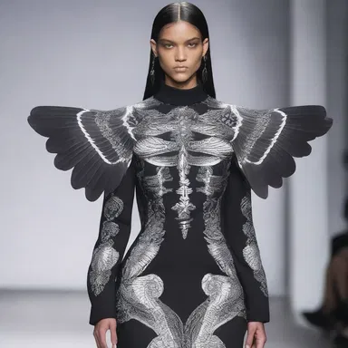 The fashion designer incorporated the black archangel print into their latest collection, adding a touch of edginess to the runway.
