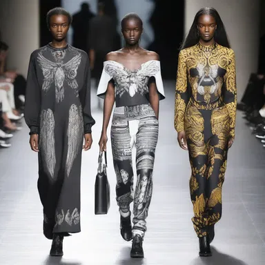The fashion designer incorporated the black archangel print into their latest collection, adding a touch of edginess to the runway.