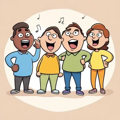 In the cartoon, the characters sing together in a homophonic style.