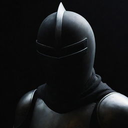 A dark, imposing knight concealed in shadows, with his face hidden by an enigmatic helmet.