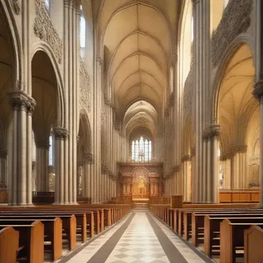The design of the cathedral featured homophonic elements, with a dominant central nave.