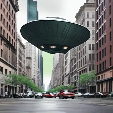 The shattering sound of the alien spaceship landing echoed throughout the city, causing panic among the residents.