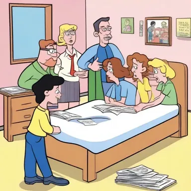 In the cartoon, the teacher does a bed check to ensure all the characters are in bed by their curfew.