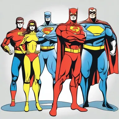 Superheroes in comics are often depicted with distinguishable costumes and unique abilities.