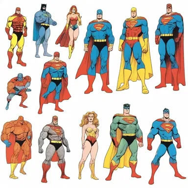 Superheroes in comics are often depicted with distinguishable costumes and unique abilities.