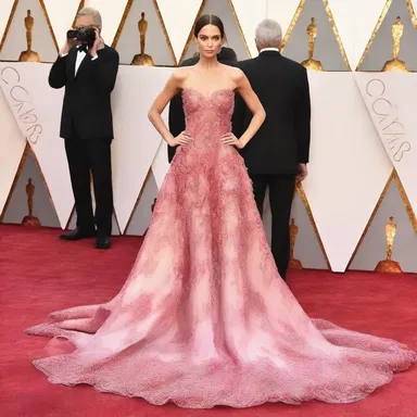 The designer showcased a stunning derivative of the iconic dress worn by a famous celebrity on the red carpet.