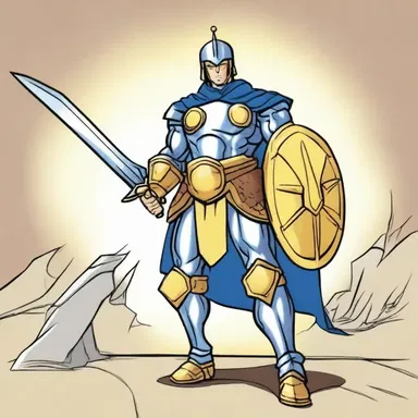 In the animated show, the cartoon character was always depicted as an armor-clad warrior fighting for justice.