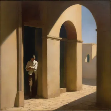 The artist skillfully used shadows and lighting to conceal and reveal certain details of the painting.