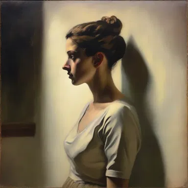 The artist skillfully used shadows and lighting to conceal and reveal certain details of the painting.