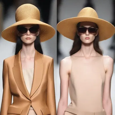 The designer's collection featured oversized hats that could be worn to conceal the face.