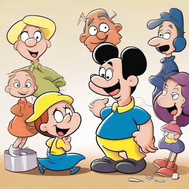 The unpredictable antics of the cartoon characters mystify the viewers.
