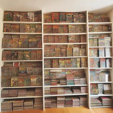 My flatmate is a huge fan of comics. Our apartment is filled with shelves full of comic books and superhero collectibles.
