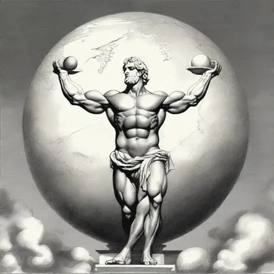 In Greek mythology, Atlas was condemned to hold the heavens on his shoulders, bearing the weight spatially.