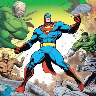 In the comic book series, the superhero's usual powers are ineffective against the villain, so he must rely on pis aller and team up with his former enemies to defeat the threat.