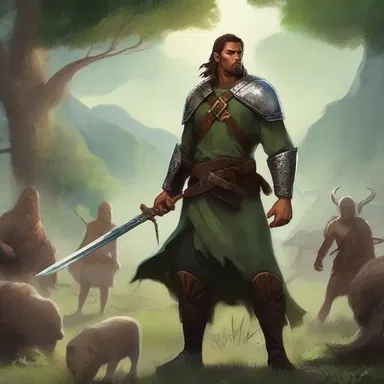 In the mystical land of Valeria, a brave hero battled against the varlet who constantly spread lies and deceived the innocent villagers.